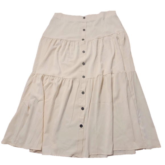 Dresses & Skirts - Elegant Cream Button-Down Skirt - 2X